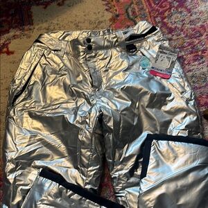 Silver Metallic Snow Pants